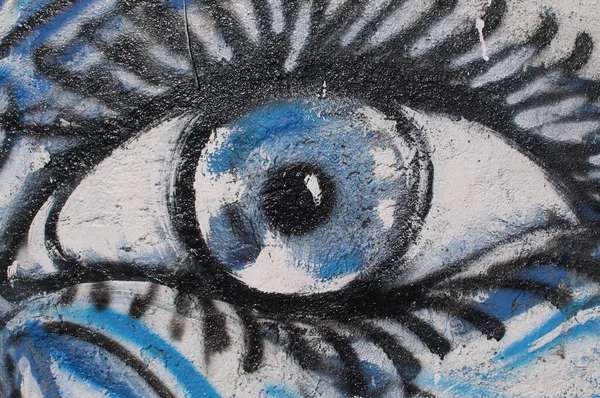 Mural de ojo azul en Ubud, Bali — Foto de Stock
