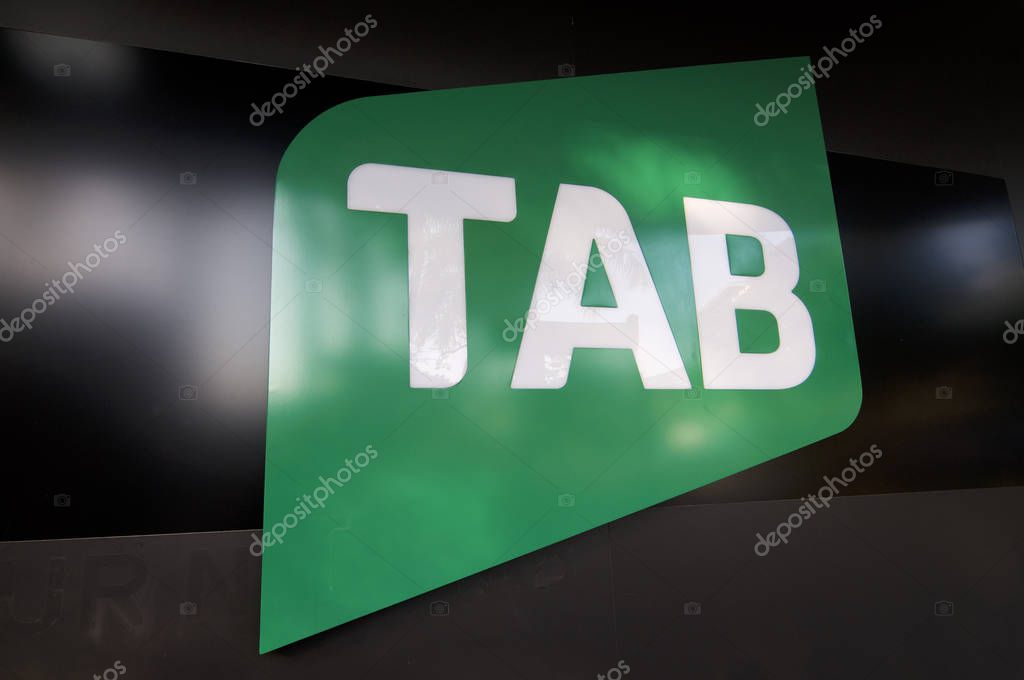Brisbane, Queensland, Australia - 27th November 2019 : View of the Totalisator Agency Board, or TAB, sign. TAB is owned by Tabcorp Holdings Limited.