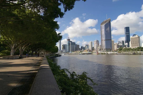 View Clem Jones Promenade Brisbane River Skyline Cbd District Background — Stock Photo, Image