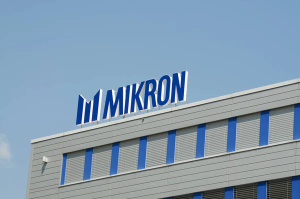 Agno Ticino Switzerland April 2020 Logo Mikron Group Company Mikron开发 — 图库照片