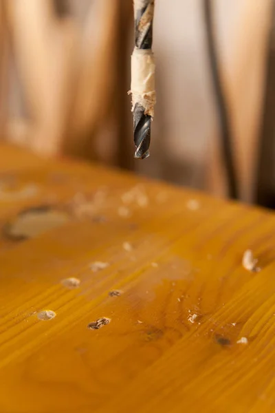 Bits in een timmerman werkplaats boren — Stockfoto