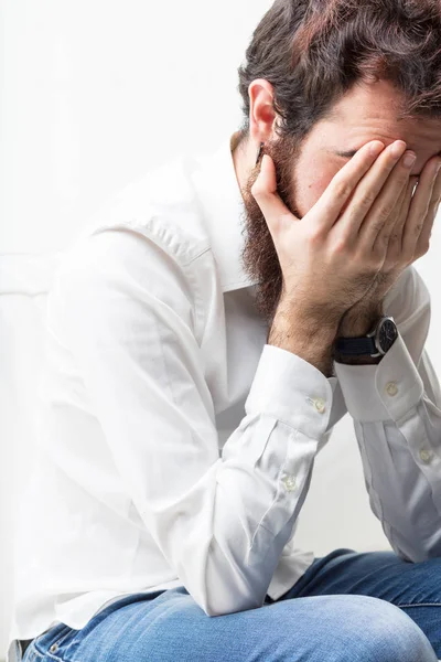 Man having problems or headache — Stock Photo, Image