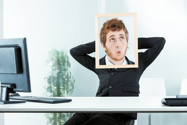 Funny concept of an indifferent office worker — Stock Photo, Image