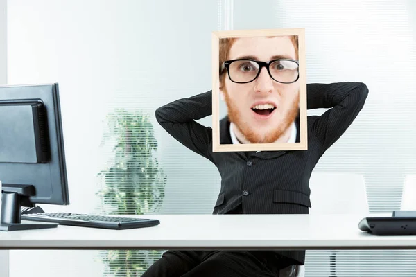 Funny concept of a shocked office worker — Stock Photo, Image