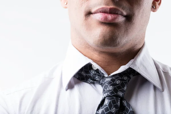 Close up of a neck and a tie — Stock Photo, Image