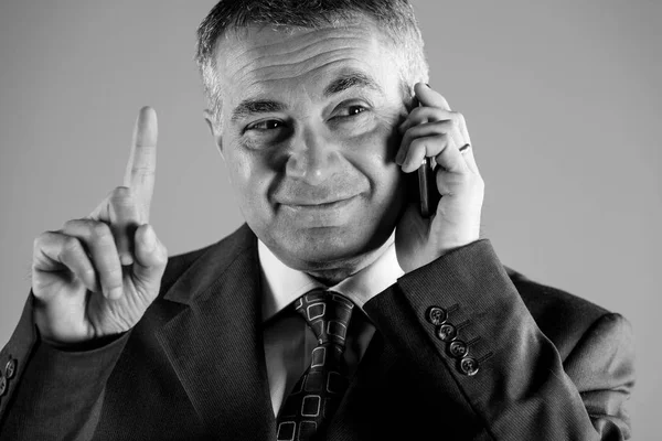 Businessman gesturing with his finger — Stock Photo, Image