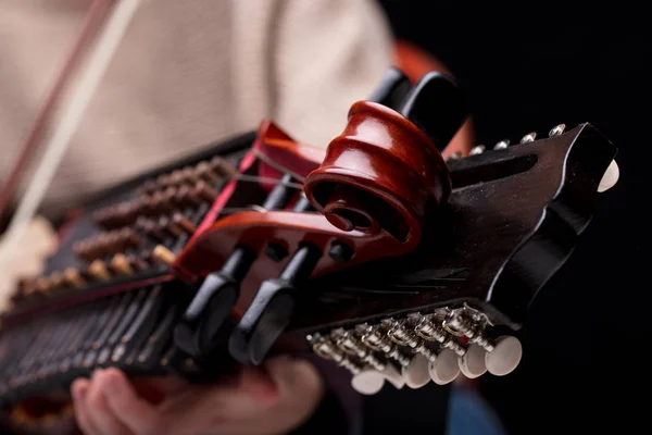 El detalle de desplazamiento de Nyckelharpa de su cabezal —  Fotos de Stock