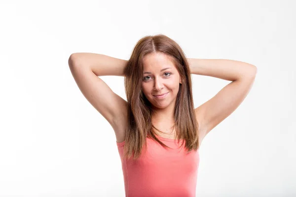 Cute pretty young woman with a friendly smile — Stock Photo, Image