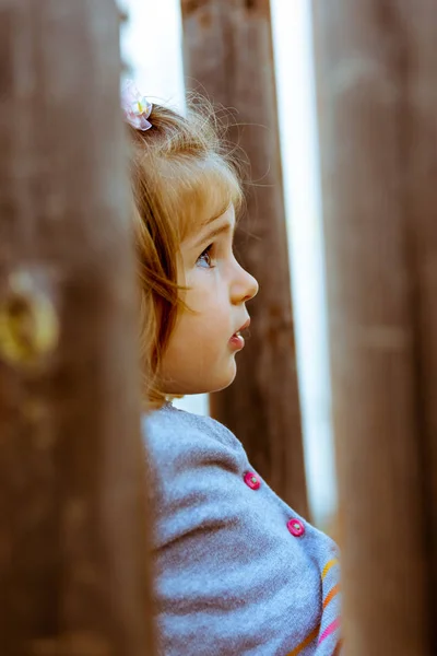 Portrait of a little girl outside — Stock Photo, Image