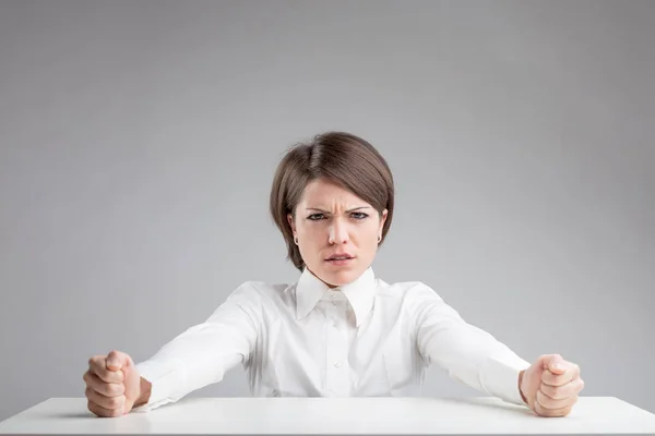 Dislike concept on a woman's portrait — Stock Photo, Image