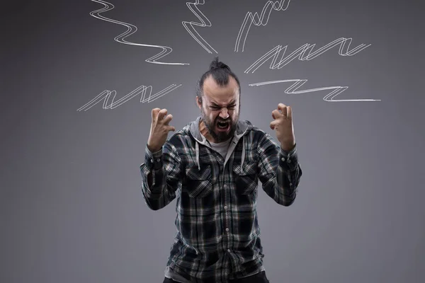 Man yelling and screaming with rage — Stock Photo, Image