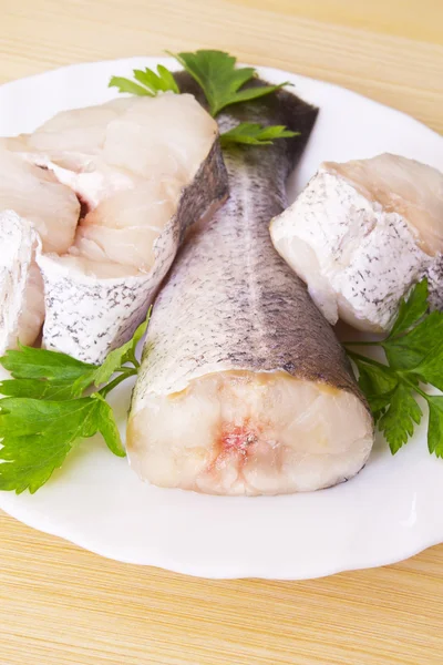 Hake maydanoz ve limon ile — Stok fotoğraf