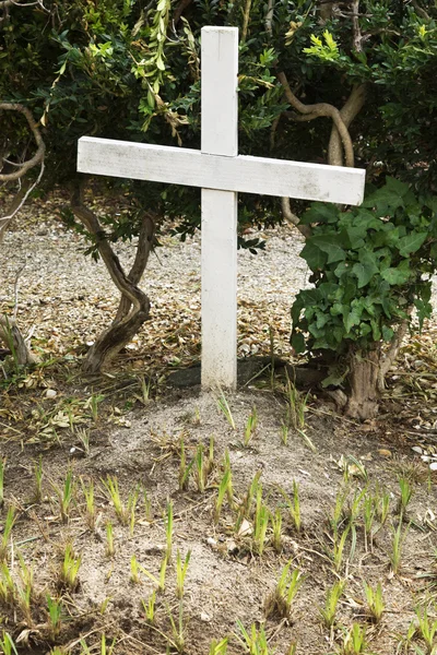 Kruis op het kerkhof — Stockfoto