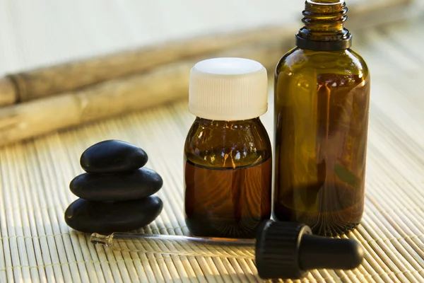 Natural cosmetics and massage oil — Stock Photo, Image