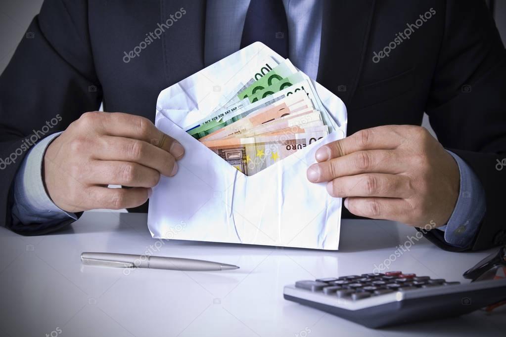 hand over money