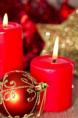 ahşap Noel süsleri mum