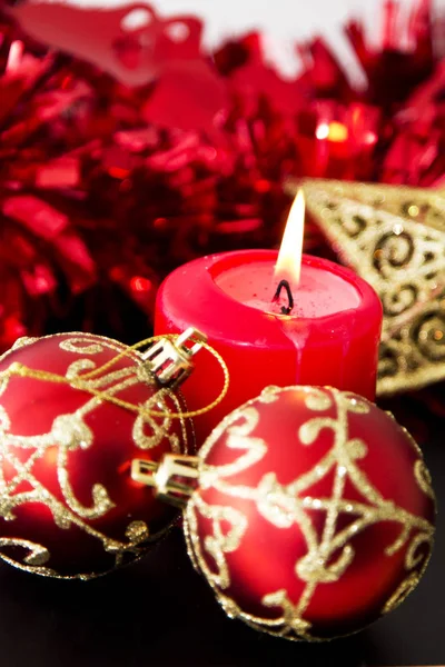 Buon Natale biglietto con candele — Foto Stock