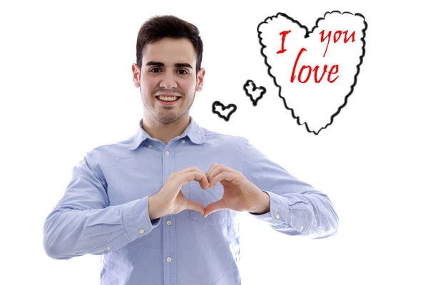Young man thinking about Valentine's day — Stock Photo, Image