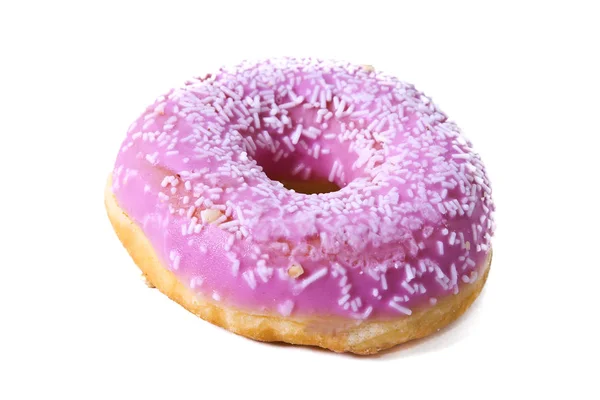 Donut met hagelslag geïsoleerd op wit — Stockfoto