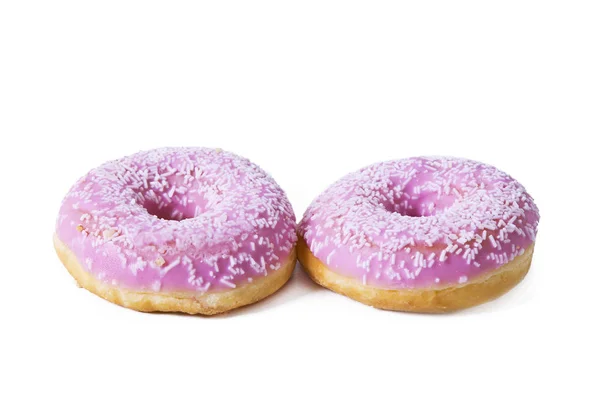 Beignet avec saupoudrer isolé sur blanc — Photo