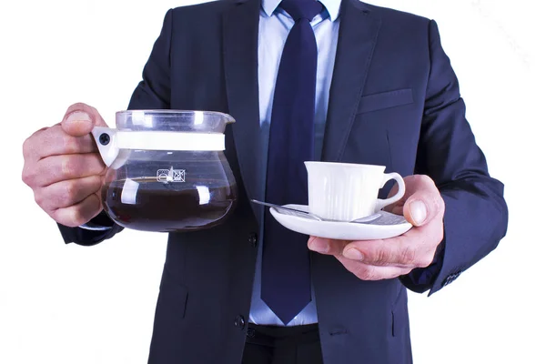 Pengusaha dengan secangkir kopi — Stok Foto