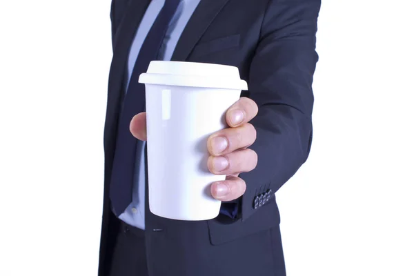 Zakenman met kop koffie — Stockfoto