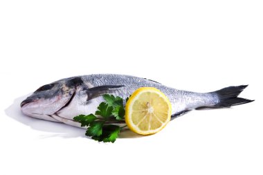 Balık, altın beyaz izole