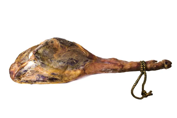 Carne di maiale, jamon iberico gamba isolata — Foto Stock