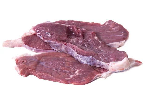 Syrové steaky izolovaných na bílém — Stock fotografie