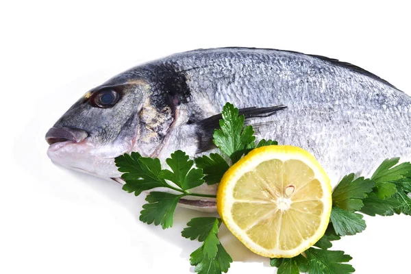 Pescado, dorado aislado sobre blanco —  Fotos de Stock