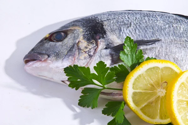 Pescado, dorado aislado sobre blanco —  Fotos de Stock