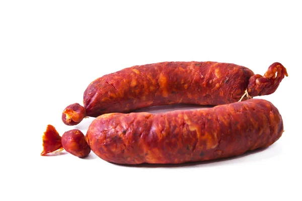 Sausages isolated on white — Stock Photo, Image