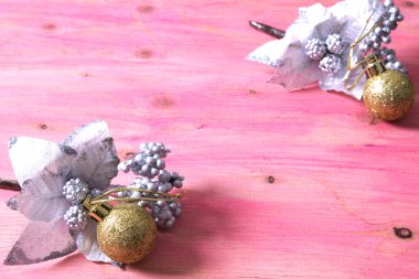 Pembe Noel arka plan christmas baubles ile