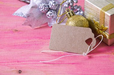 Pembe Noel arka plan christmas baubles ile