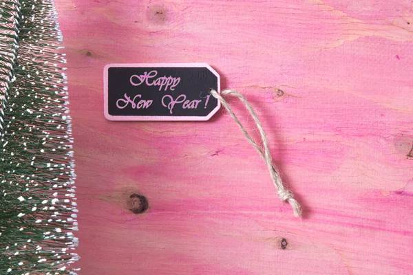 Felice anno nuovo carta su sfondo rosa — Foto Stock