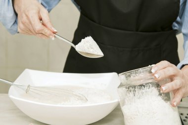 bir kaşık un ile yemek kadın Close-up
