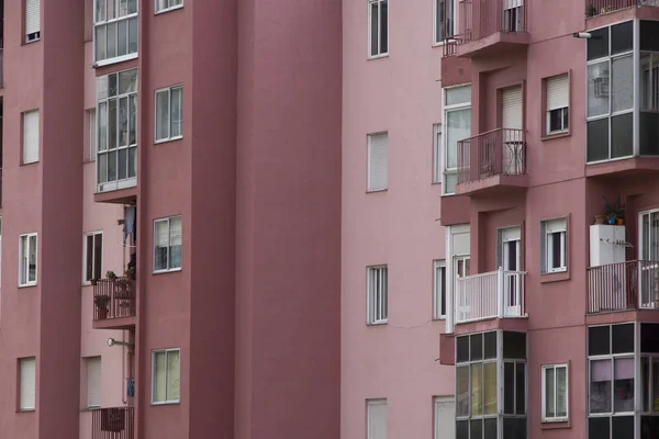 pink buildings in the heart of the city