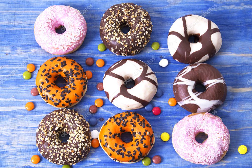 Donuts of colors and flavors