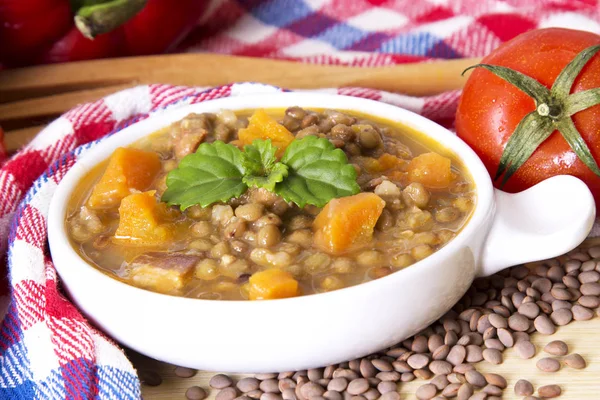 Lentil soup with carrot — Stock Photo, Image