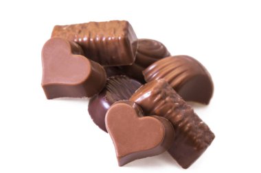 beyaz izole çikolata çeşitleri