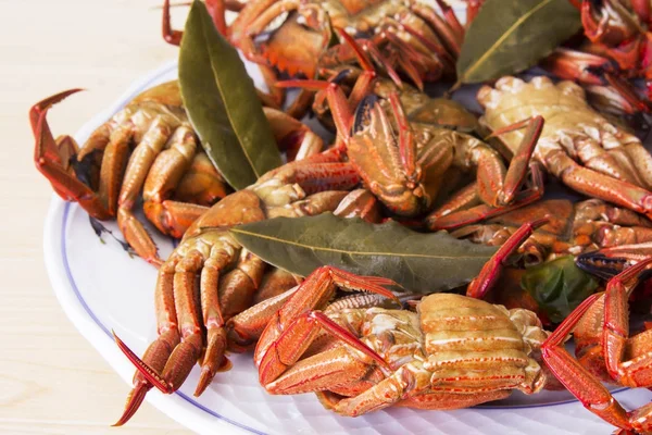 Meeresfrüchte Krabben Mit Lorbeerblatt — Stockfoto