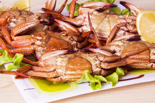 seafood, crab dish with lemon