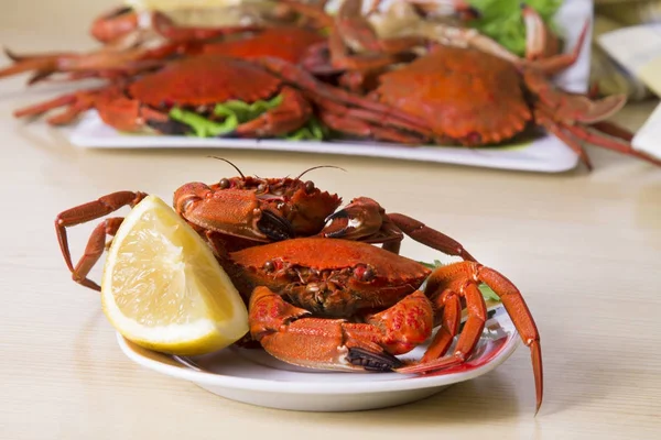 Seafood Crab Dish Lemon — Stock Photo, Image