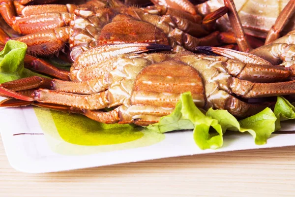Seafood Crab Dish Lemon Stock Image