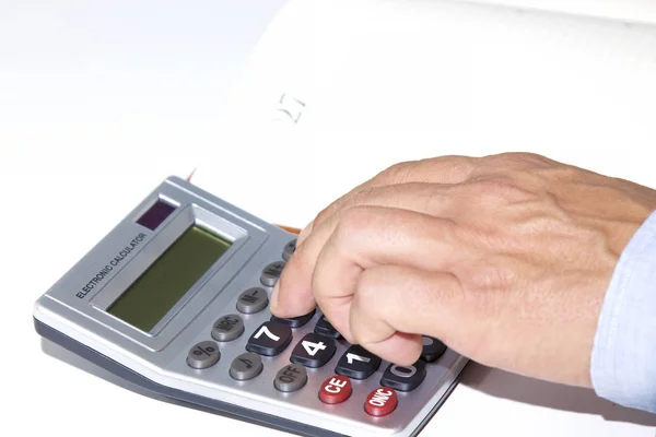 Businessman Office Calculator — Stock Photo, Image