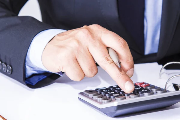 Businessman Using Calculator — Stock Photo, Image
