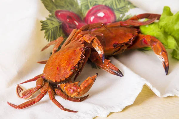 Weihnachtsessen Krabben Mit Zitrone — Stockfoto