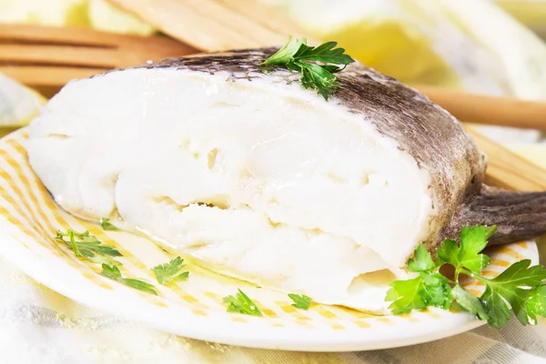 Cod Dish Green Sauce Parsley — Stock Photo, Image