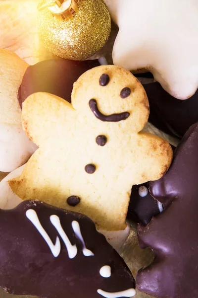 Sortimento Biscoitos Gengibre Natal — Fotografia de Stock