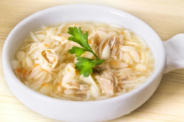 Noodle Soup Chicken Parsley — Stock Photo, Image